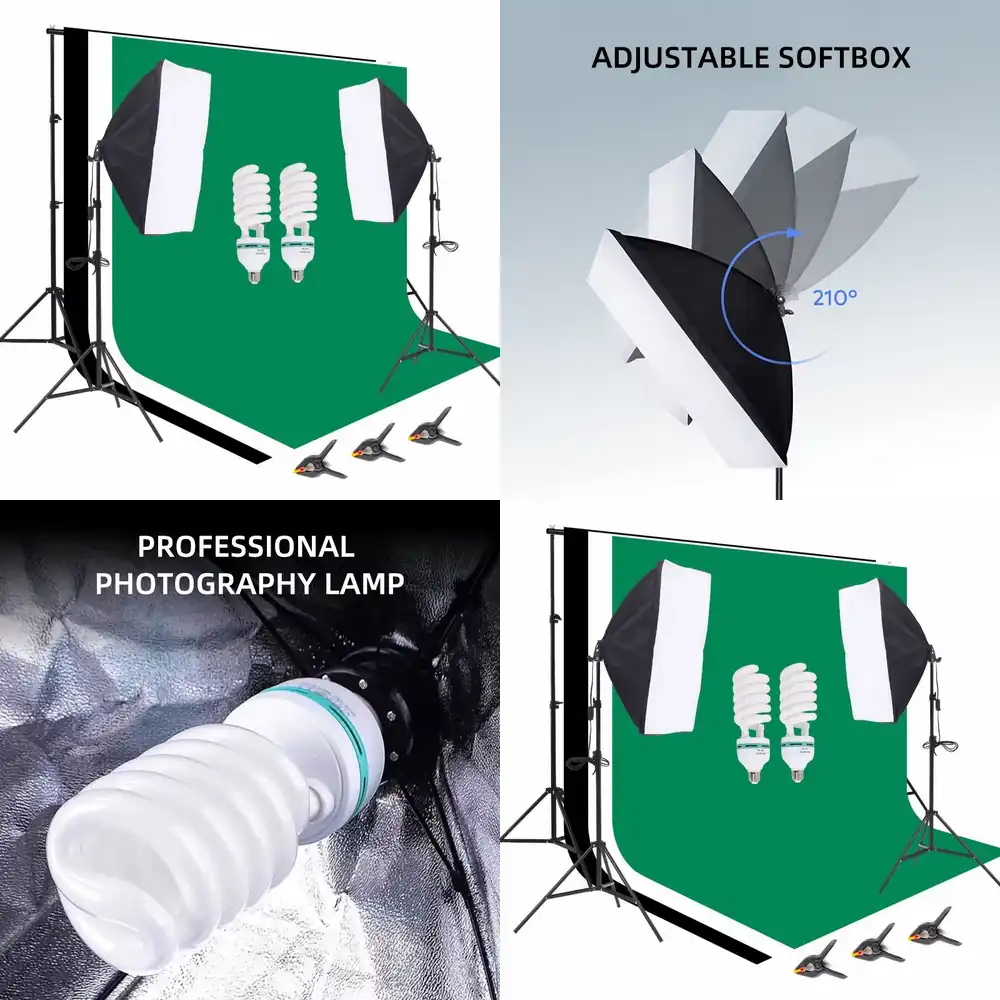Photography Umbrella Lighting Kit - معدات استوديو التصوير الفوتوغرافي: حامل خلفية