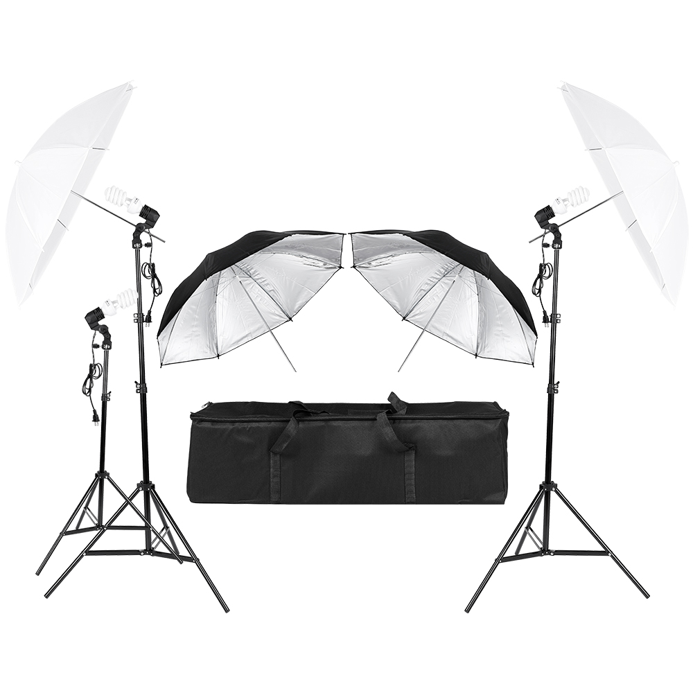 3 * 45 واط التصوير الفوتوغرافي - مراجعة Photography Umbrella Lighting Kit وسعره