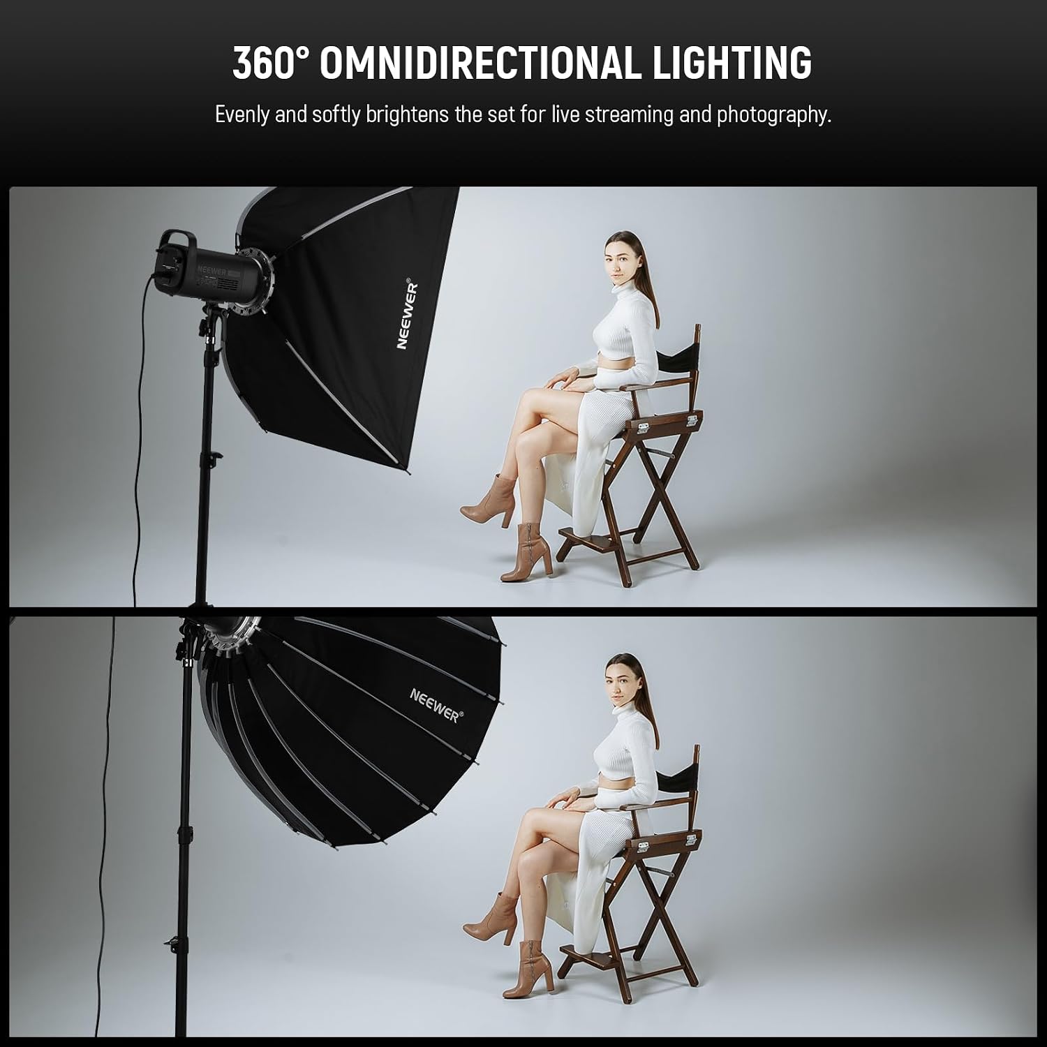 صندوق إضاءة بارابولي مع قاعدة  - مراجعة Photography Umbrella Lighting Kit وسعره