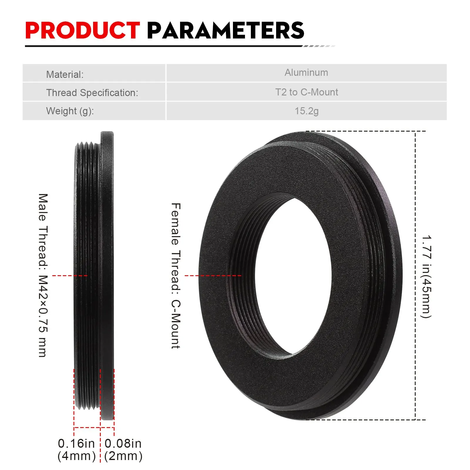 محول حلقي Datyson M42x0.75 ذكر - مراجعة Lens Adapter Ring وسعره